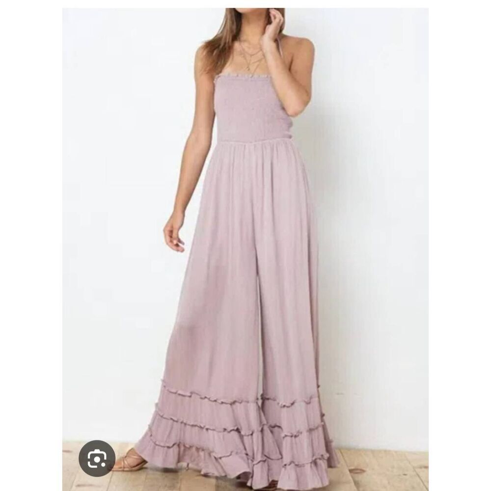 Illa Illa The Ashlar Wide Leg Jumpsuit in Lilac Size Medium NWOT
